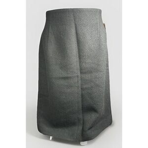 Vintage Jones New York Size 12 Black Tweed Wool Blend Skirt Office Academia NWT